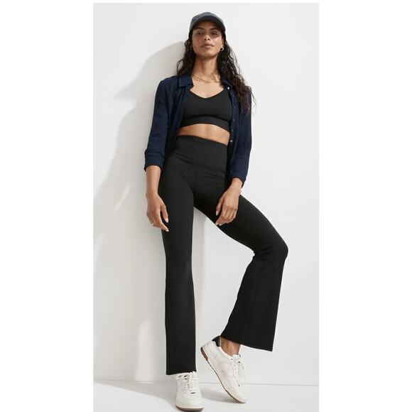 Madewell Women's High Waisted Pull On Flex Flare Leggings Size XS Black NWOT - Picture 1 of 9